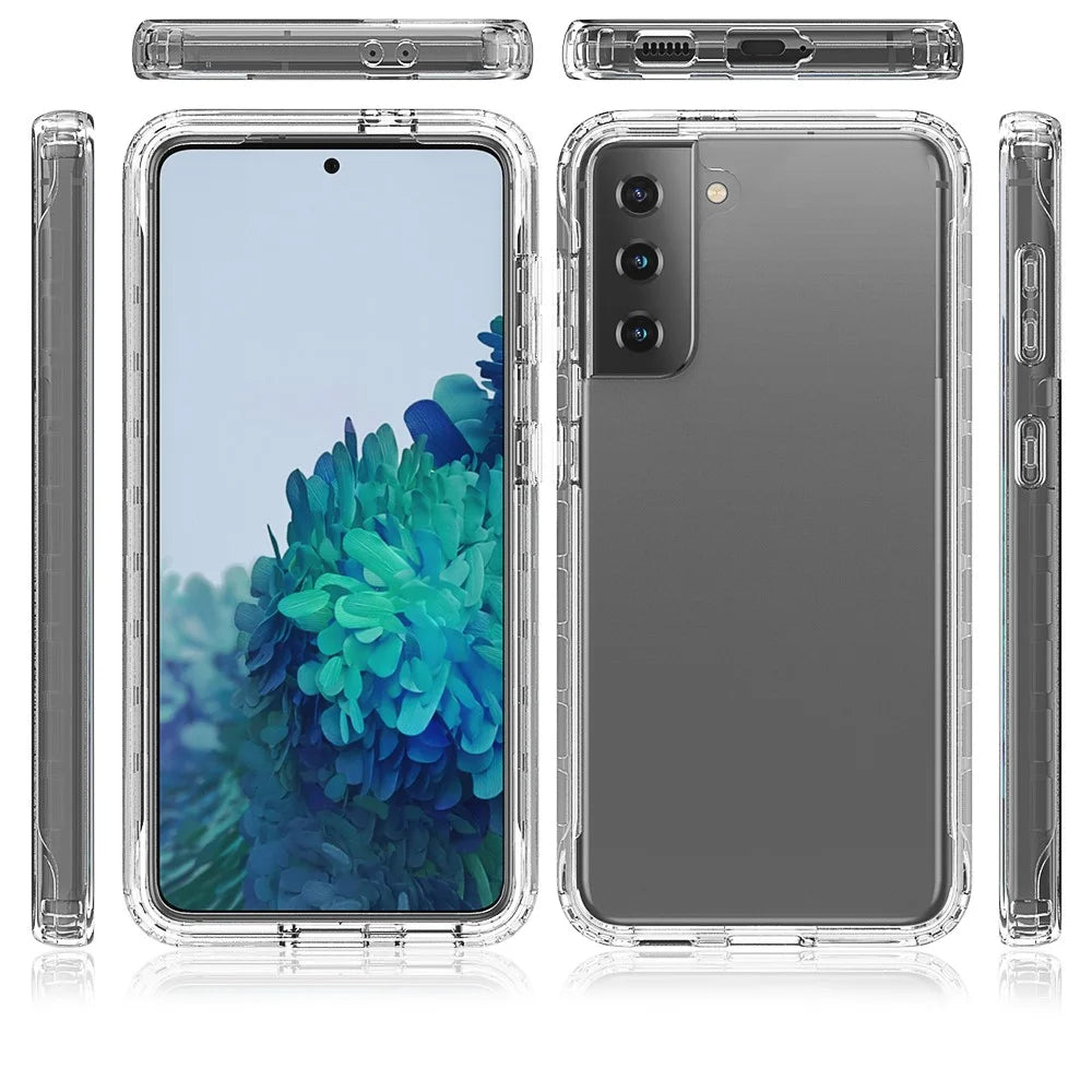 Detachable 2-in-1 Transparent Gradient Color Clear TPU + PC Shell for Samsung Galaxy S21 5G/4G - Transparent - 6