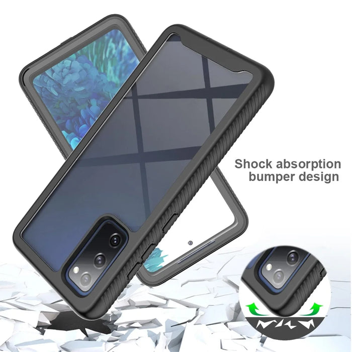 Full Coverage Hybrid Protective Case with Ultra Clear PET Screen Protector for Samsung Galaxy S20 FE 2022/S20 FE 4G/S20 FE 5G/S20 Lite - Black - 4