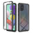 Full Coverage Shock-Absorbed Hybrid Phone Protective Case with PET Screen Protector for Samsung Galaxy A51 4G SM-A515 - Black - 1