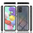 Full Coverage Shock-Absorbed Hybrid Phone Protective Case with PET Screen Protector for Samsung Galaxy A51 4G SM-A515 - Black - 6