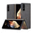 Sea Sand Textured Phone Case for Samsung Galaxy Z Fold3 5G, PU Leather Coated Hard PC Thin Durable Protective Cover - Black - 1
