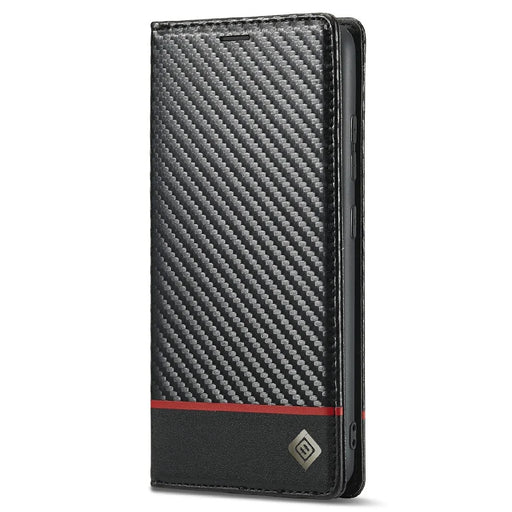 LC.IMEEKE Anti-drop Leather Case Carbon Fiber Pattern Phone Cover with Wallet for Samsung Galaxy A32 5G/M32 5G - Style 2 - 2