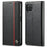 LC.IMEEKE Carbon Fiber Texture Stripe Design Wallet Stand Leather Phone Case for Samsung Galaxy A12 - Vertical Red Stripe - 1