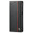 LC.IMEEKE Carbon Fiber Texture Stripe Design Wallet Stand Leather Phone Case for Samsung Galaxy A12 - Vertical Red Stripe - 2