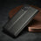 LC.IMEEKE Carbon Fiber Texture Stripe Design Wallet Stand Leather Phone Case for Samsung Galaxy A12 - Vertical Red Stripe - 7