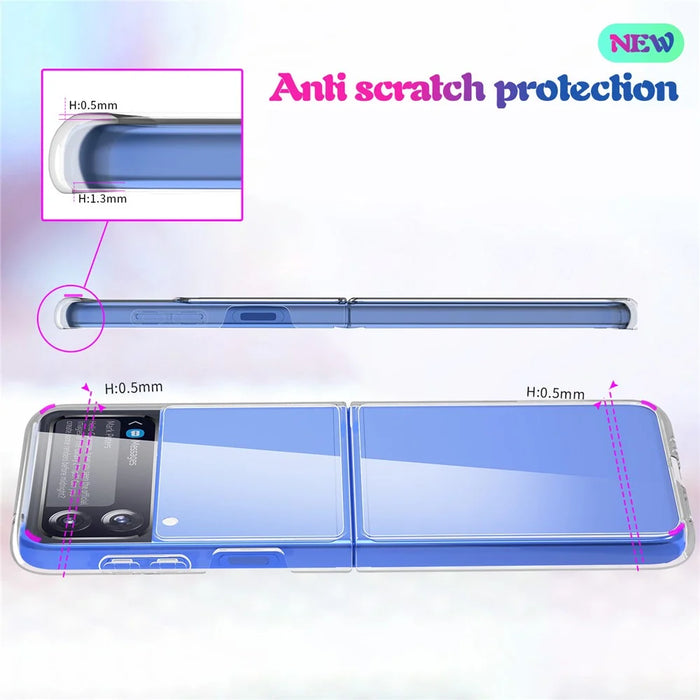 Clear Phone Case for Samsung Galaxy Z Flip3 5G, Hard PC Shock-Absorbing Back Cover - 3