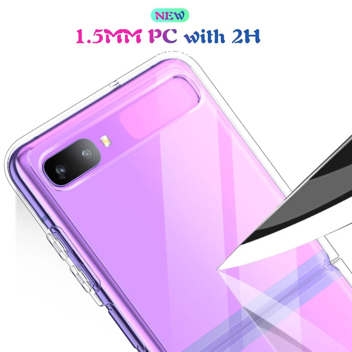 Anti Scratch Transparent Hard PC Phone Protective Cover Case for Samsung Galaxy Z Flip - 2