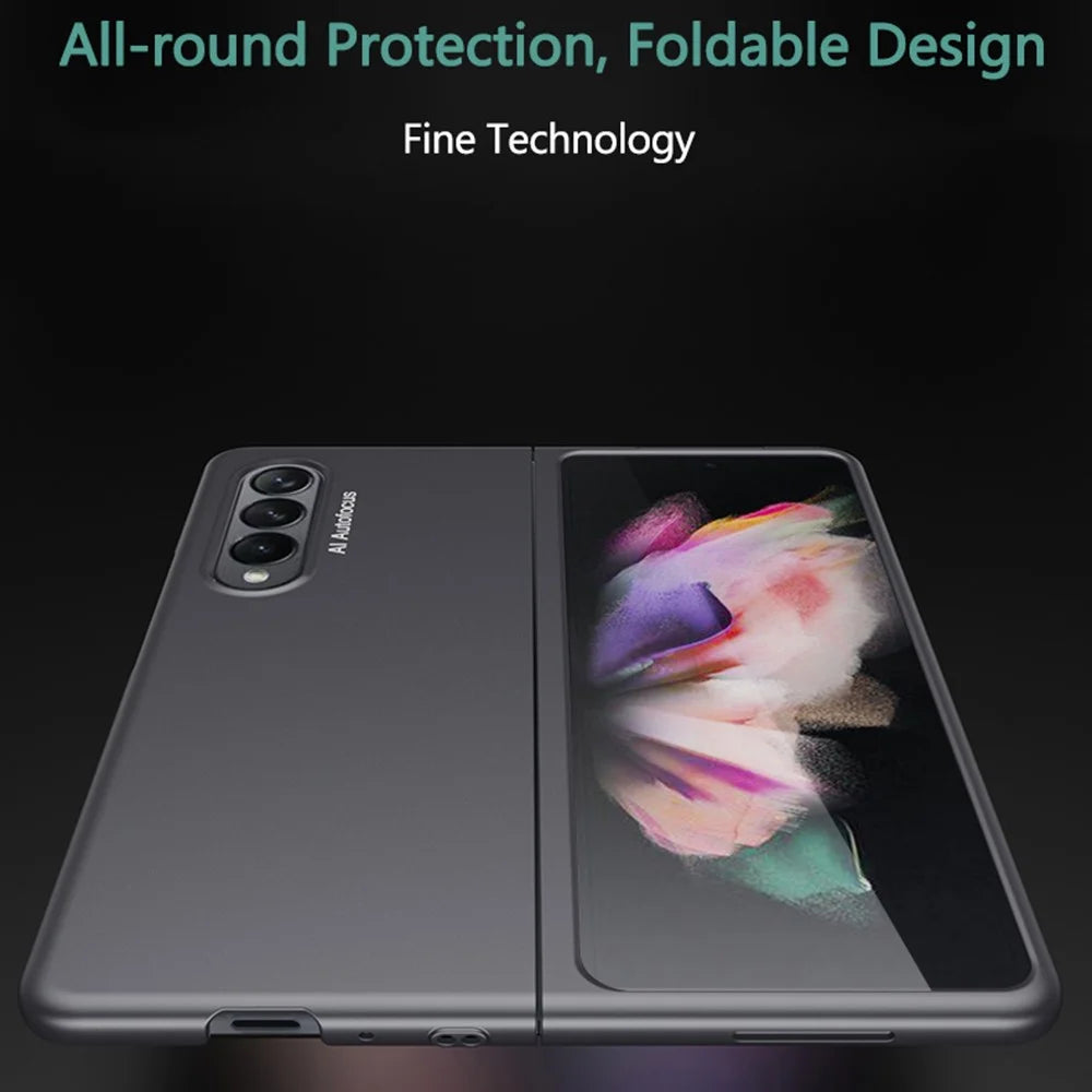 GKK For Samsung Galaxy Z Fold3 5G Ultra Thin Hard PC Full Protection Folding Phone Case Cover - Black - 6