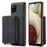 JEEHOOD Magnetic Absorption Impact-Resistant Detachable 2-in-1 Hybrid Case with Zipper Closure Wallet for Samsung Galaxy A12 - Black - 1