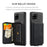 JEEHOOD Magnetic Absorption Impact-Resistant Detachable 2-in-1 Hybrid Case with Zipper Closure Wallet for Samsung Galaxy A12 - Black - 4