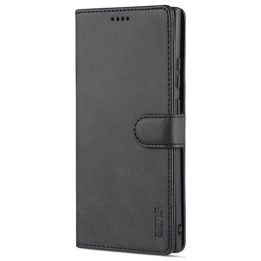 AZNS Leather Wallet Stand Folio Flip Card Slots Full Body Protection Phone Shell for Samsung Galaxy Note20 Ultra/Note20 Ultra 5G - Black - 2