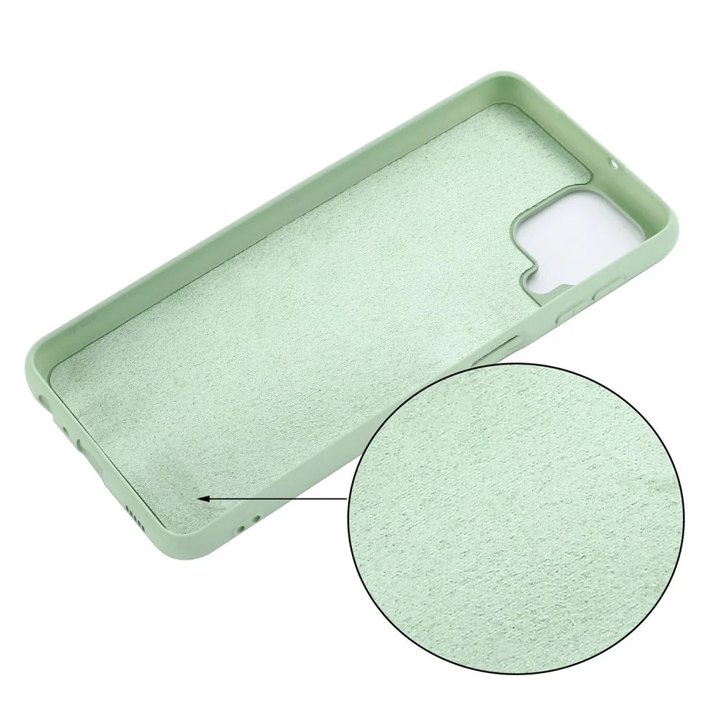 Liquid Silicone Silky-Soft Touch Full Body Protection Shockproof Case Cover with Strap for Samsung Galaxy M32 (Global Version) - Green - 3