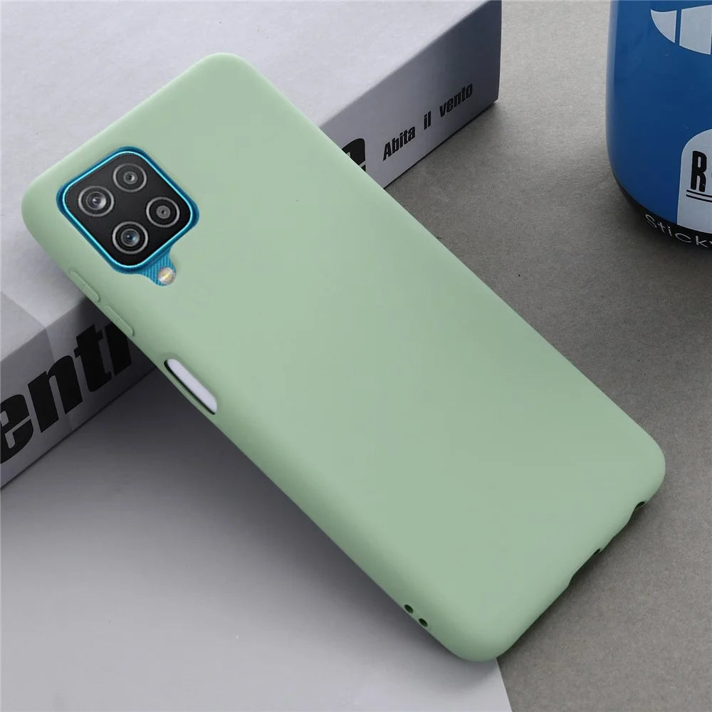Liquid Silicone Silky-Soft Touch Full Body Protection Shockproof Case Cover with Strap for Samsung Galaxy M32 (Global Version) - Green - 6