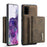 DG.MING M1 Series Phone Case PU + TPU + PC Back Cover with Magnetic Tri-Fold Wallet Kickstand for Samsung Galaxy S20 Plus - Coffee - 1