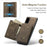 DG.MING M1 Series Phone Case PU + TPU + PC Back Cover with Magnetic Tri-Fold Wallet Kickstand for Samsung Galaxy S20 Plus - Coffee - 6