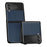 Plastic+Leather Phone Case Shell Folding Phone Back Cover for Galaxy Z Flip3 5G - Blue - 1