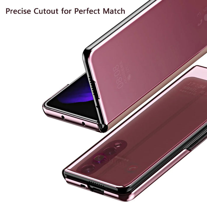 For Samsung Galaxy Z Fold3 5G Flip Leather Cover with Stand Full Body Protective Phone Case - Black - 4