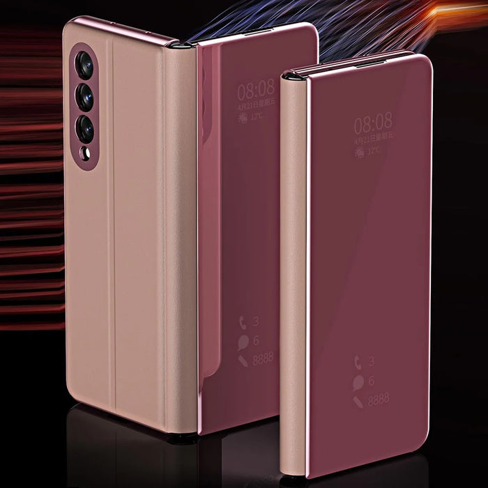 For Samsung Galaxy Z Fold3 5G Flip Leather Cover with Stand Full Body Protective Phone Case - Black - 7
