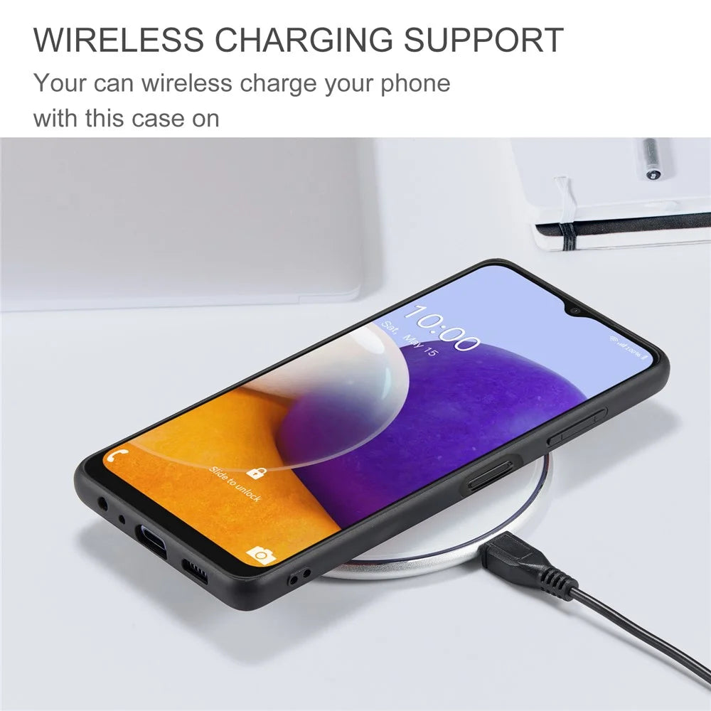JEEHOOD Full Protection Magnetic Detachable 2-in-1 Hybrid Case with Zippered Wallet Kickstand for Samsung Galaxy A22 5G (EU Version) - Black - 5
