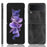 Shockproof Crocodile Texture PU Leather Coated PC Protective Back Cover for Samsung Galaxy Z Flip3 5G - Black - 3