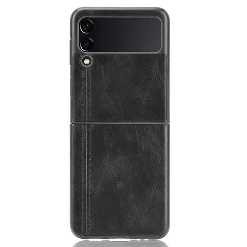 Stitching Line Design Slim PU Leather Coated Hard PC + TPU Protective Back Cover for Samsung Galaxy Z Flip3 5G - Black - 1