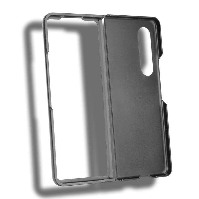 Premium Crocodile Texture PU Leather Coated Hard PC Back Cover Protective Cell Phone Case for Samsung Galaxy Z Fold3 5G - Black - 3