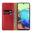 Phone Cover Wallet Design Genuine Texture PU Leather Stand Case for Samsung Galaxy A51 5G SM-A516 - Red - 4