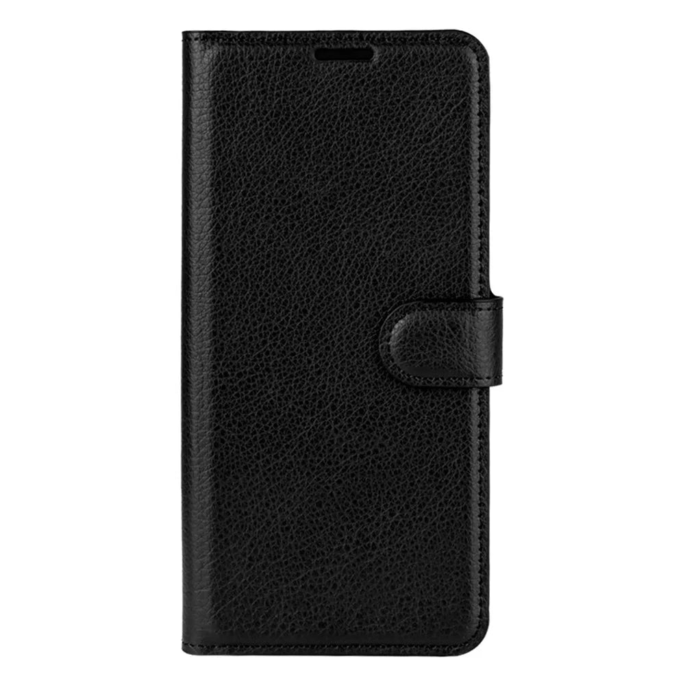 Folio Flip Anti-Scratch Litchi Skin Leather Mobile Phone Wallet Stand Cover Case for Samsung Galaxy A32 4G (EU Version) - Black - 2