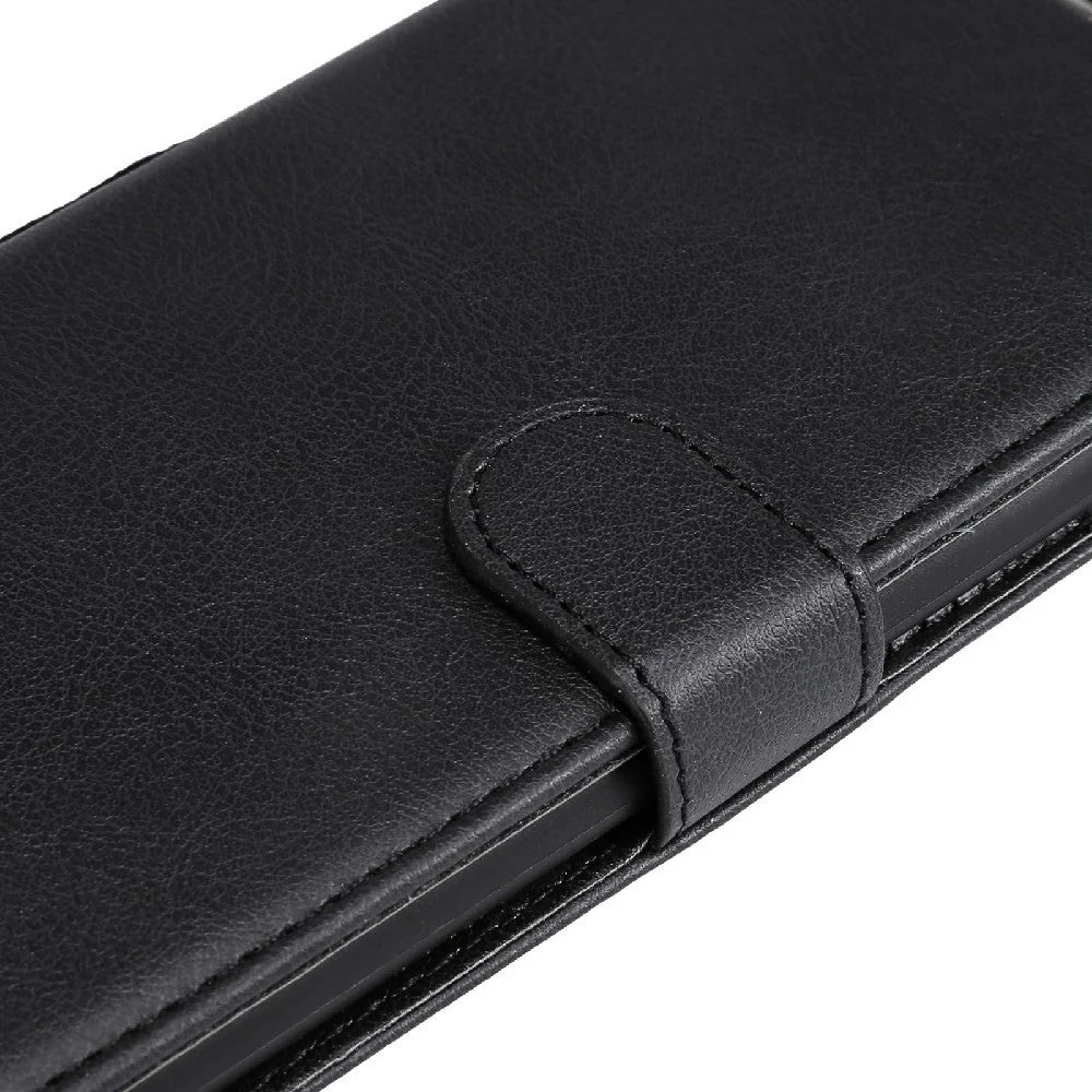 For Samsung Galaxy A52 4G / A52 5G / A52s 5G Case Solid Color Leather Mobile Cover Wallet Stand with Strap - Black - 7
