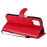 For Samsung Galaxy A12 Case Solid Color Leather Mobile Cover Wallet Stand with Strap - Red - 5
