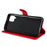 For Samsung Galaxy A12 Case Solid Color Leather Mobile Cover Wallet Stand with Strap - Red - 6