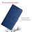 Solid Color Well-protected Wallet Stand Design PU Leather Phone Cover with Strap for Samsung Galaxy A12 - Blue - 3