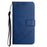 Solid Color Well-protected Wallet Stand Design PU Leather Phone Cover with Strap for Samsung Galaxy A12 - Blue - 6