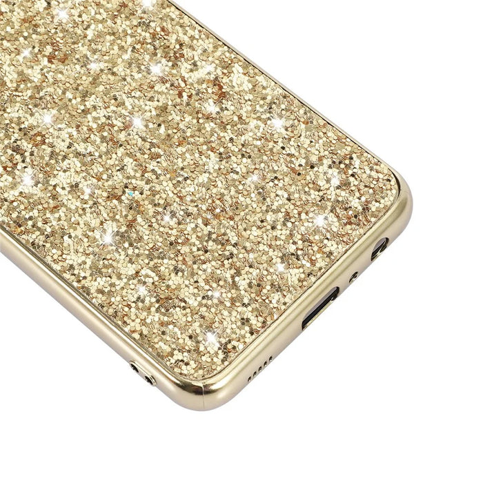 Shiny Sequins Design Plated TPU Frame + PC Drop-Resistant Hybrid Shell Case for Samsung Galaxy A32 5G/M32 5G - Blue - 5