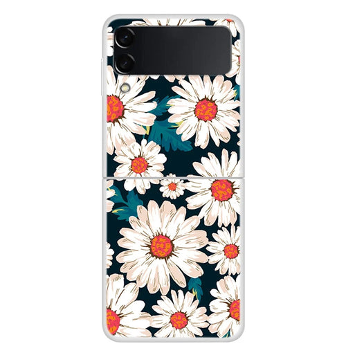 Pattern Printing Design Hard PC Back Shockproof Phone Cover for Galaxy Z Flip3 5G - Daisy - 1