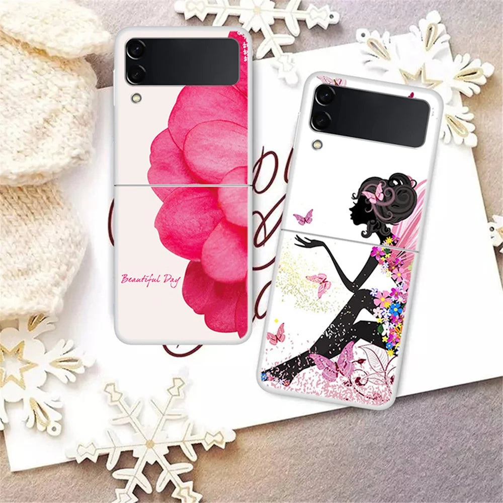 Pattern Printing Design Hard PC Back Shockproof Phone Cover for Galaxy Z Flip3 5G - Daisy - 2