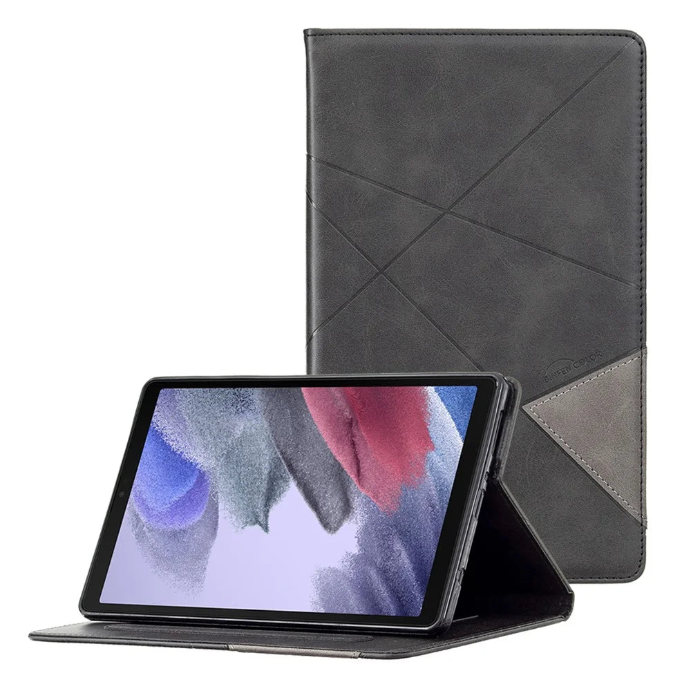 Geometric Pattern Design Card Slots Leather Tablet Case Cover for Samsung Galaxy Tab A7 Lite 8.7-inch/T220/T225 - Black - 1