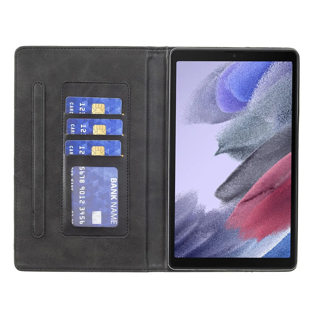 Geometric Pattern Design Card Slots Leather Tablet Case Cover for Samsung Galaxy Tab A7 Lite 8.7-inch/T220/T225 - Black - 4