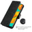 Classic Style Book-Style Flip Wallet Stand Design Leather Phone Case for Samsung Galaxy M32 (Global Version) - Black - 2