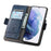 For Samsung Galaxy S21 Ultra 5G Phone Cases CASENEO PU Leather Cover Stand with RFID Blocking Wallet - Dark Blue - 4