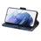 For Samsung Galaxy S21 Ultra 5G Phone Cases CASENEO PU Leather Cover Stand with RFID Blocking Wallet - Dark Blue - 5