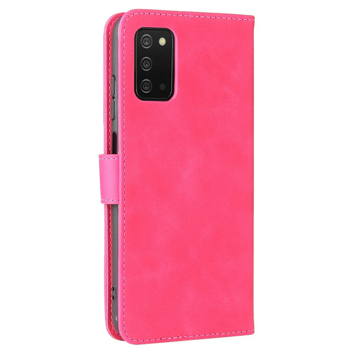 Skin-Touch PU Leather Flip Folio Cover with Stand for Samsung Galaxy A03s (166.5mm) - Rose - 4