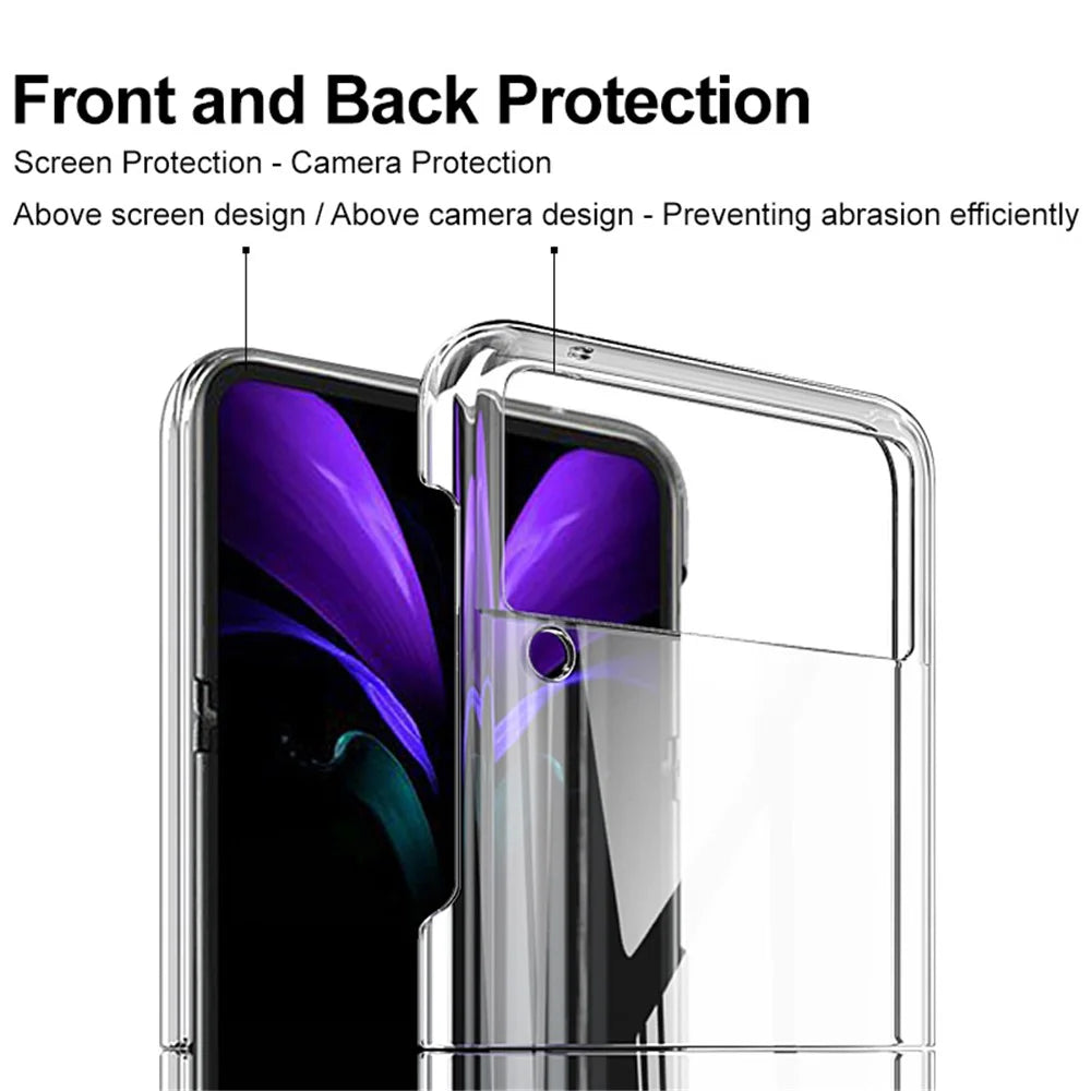IMAK Air II Pro Drop-Proof Wear Resistant PC Crystal Cover Shell (Upper Cover + Lower Cover) for Samsung Galaxy Z Flip3 5G - 5