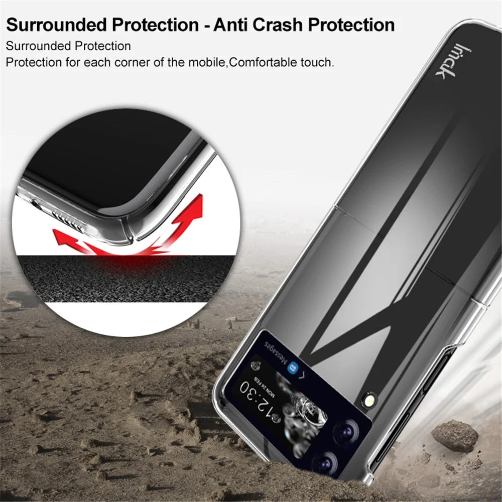 IMAK Air II Pro Drop-Proof Wear Resistant PC Crystal Cover Shell (Upper Cover + Lower Cover) for Samsung Galaxy Z Flip3 5G - 6
