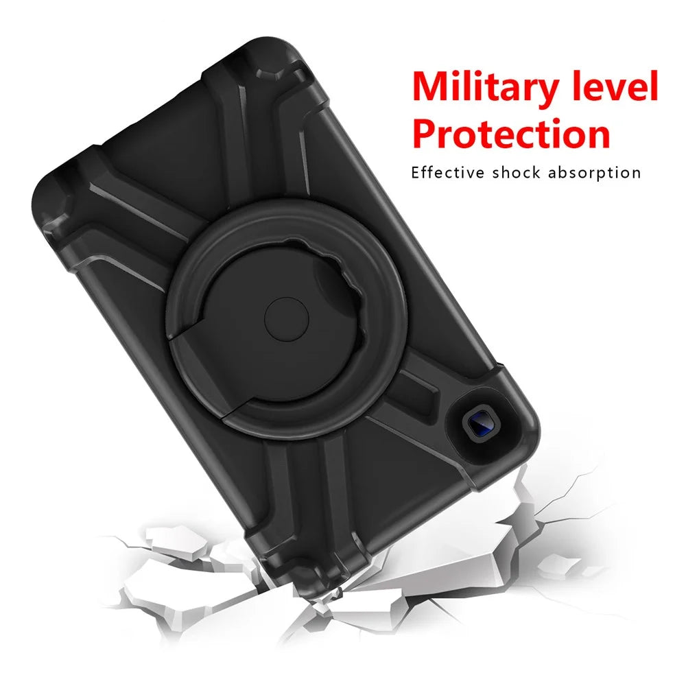 360° Swivel Kickstand Protective Hybrid Case Tablet Cover for Samsung Galaxy Tab A7 Lite 8.7-inch - All Black - 4