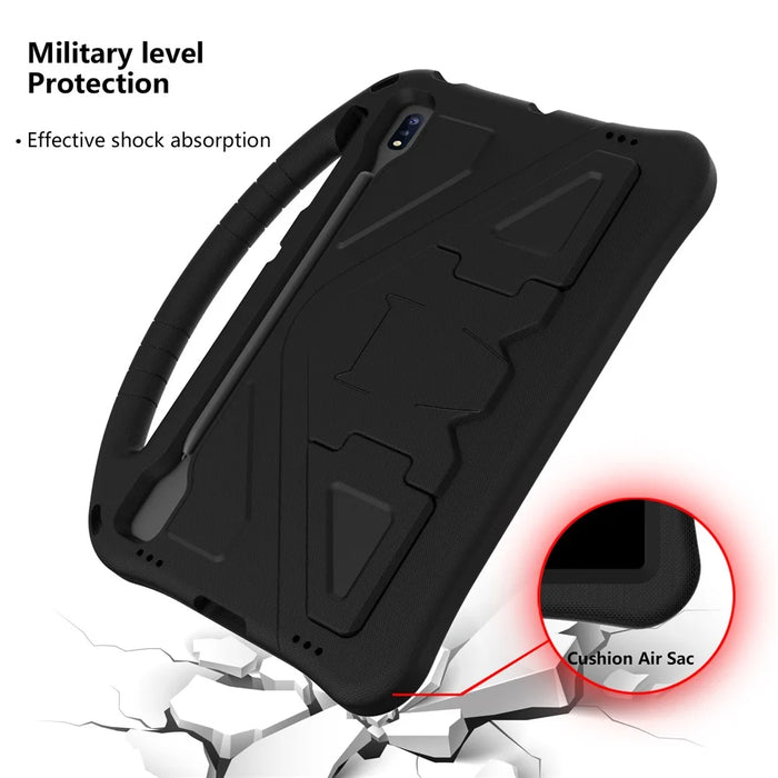 Handle Design Shockproof EVA Smart Tablet Cover Case for Samsung Galaxy Tab S8+ / S7 FE / Tab S7+ - Black - 3