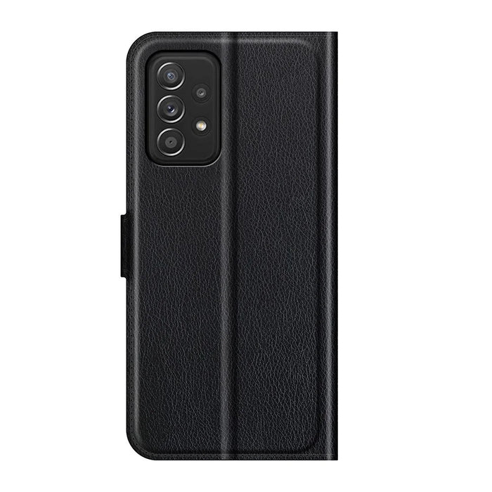 Wallet Design Folio Flip Litchi Texture Protective Soft PU Leather Phone Case with Stand for Samsung Galaxy A52s 5G/A52 4G/5G - Black - 3