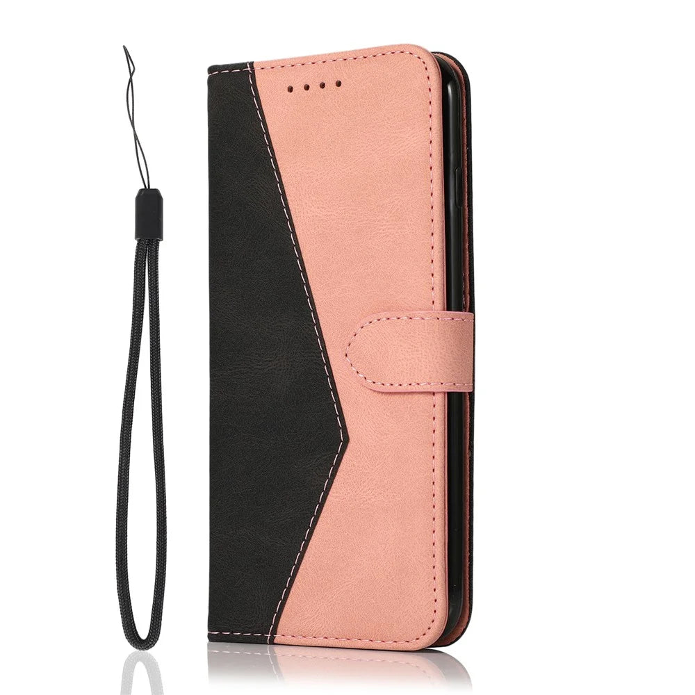 Anti-Drop Dual Color Anti-Scratch Wallet Design Leather Phone Case with Stand and Strap for Samsung Galaxy S20 Ultra - Black/Rose Gold - 2