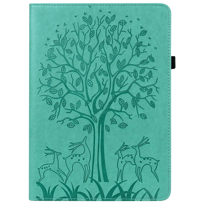 Card Slots Stand Design Tablet Protective Cover Case with Imprinted Tree and Deer Pattern for Samsung Galaxy Tab A7 10.4 (2022) / (2020) - Green - 3