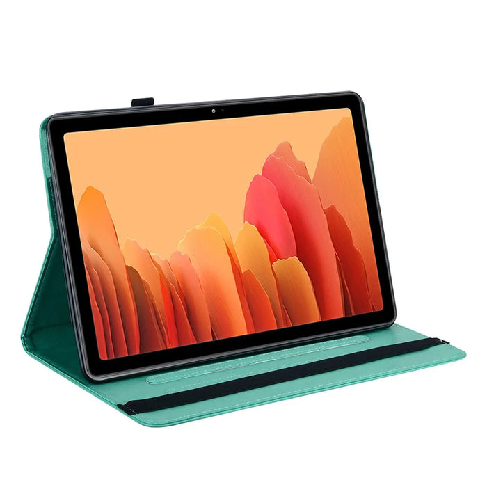 Card Slots Stand Design Tablet Protective Cover Case with Imprinted Tree and Deer Pattern for Samsung Galaxy Tab A7 10.4 (2022) / (2020) - Green - 6